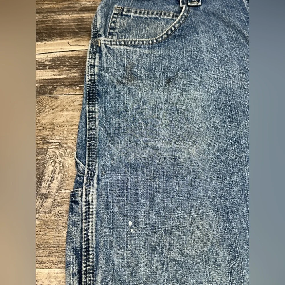 Wrangler Carpenter Shorts 34 Denim Workwear Utility Y2K Fade